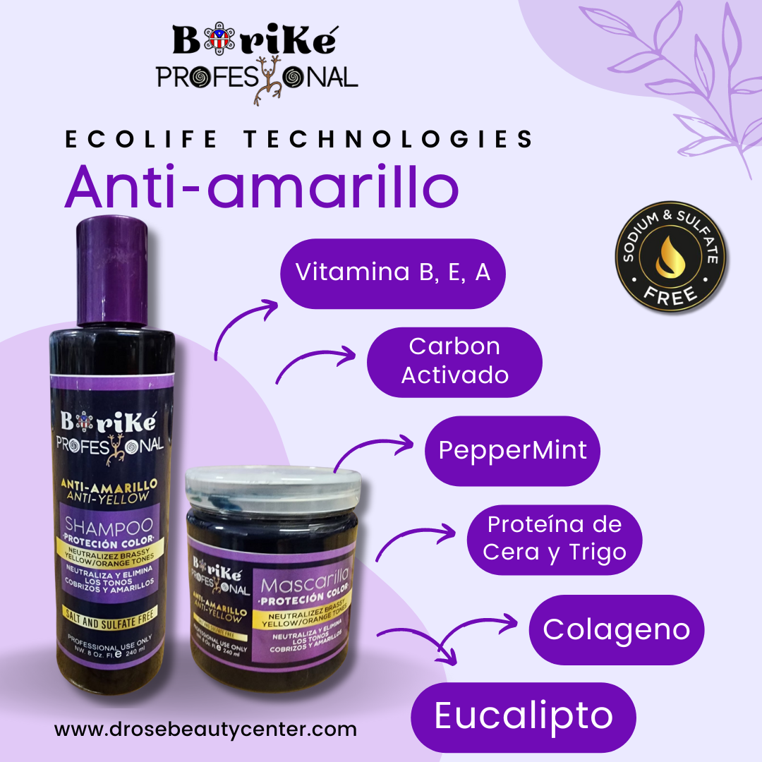 BORIKE PROFESSIONAL COLOR PROTECTOR ANTI-AMARILLO KIT DE MANTENIMIENTO 2PC BPCPAAK2