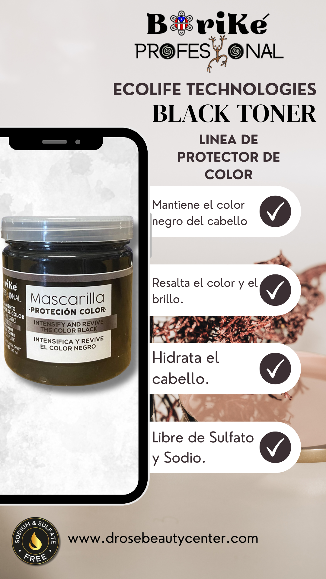 BORIKE PROFESSIONAL COLOR PROTECTOR BLACK MASCARILLA 8OZ BPCPBM8