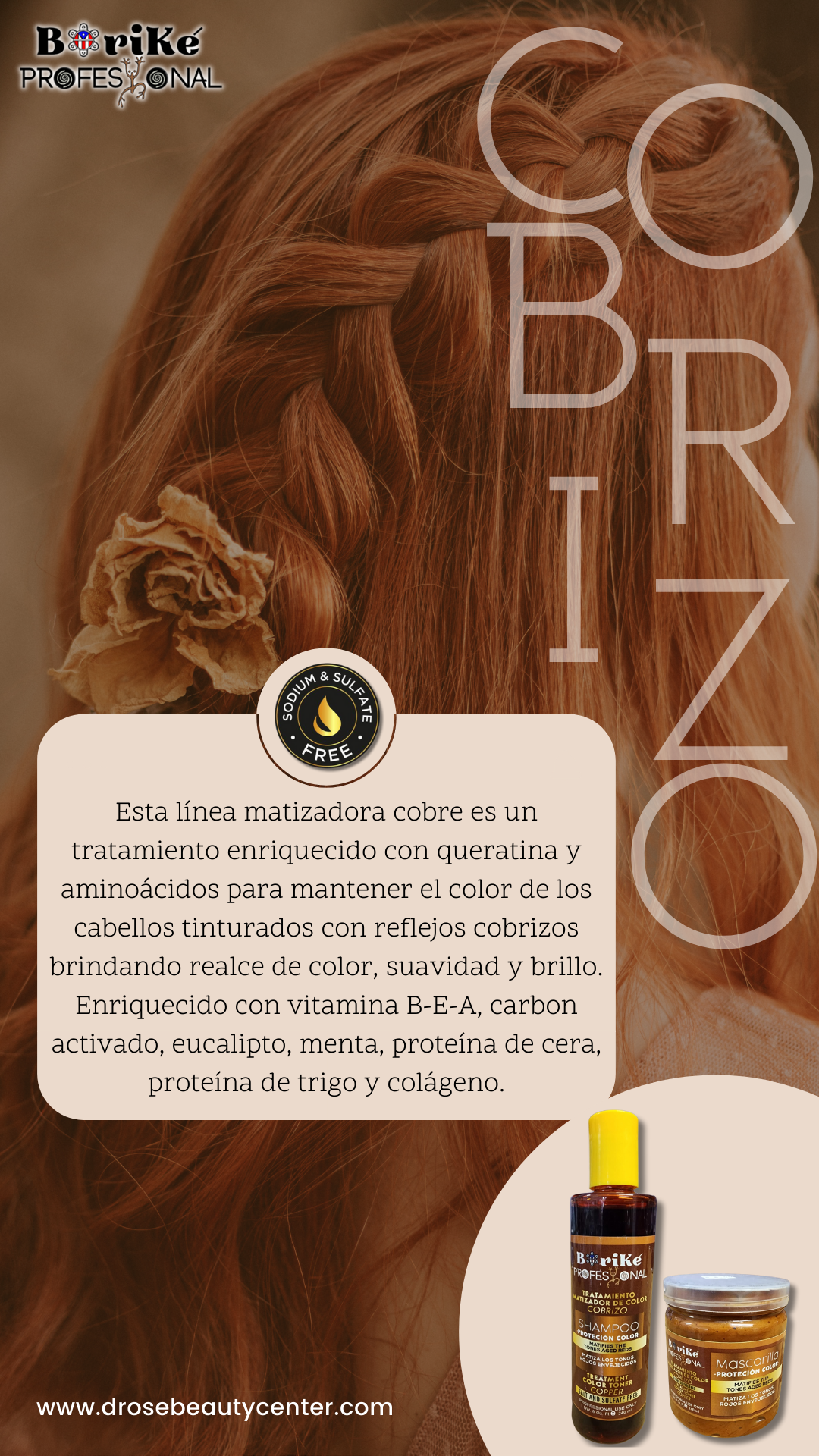 BORIKE PROFESSIONAL COLOR PROTECTOR COPPER MASCARILLA 8OZ BPCPCM8