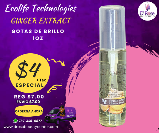 ⭐ ECOLIFE TECHNOLOGIES Ginger Extract – Gota de Brillo 1oz
