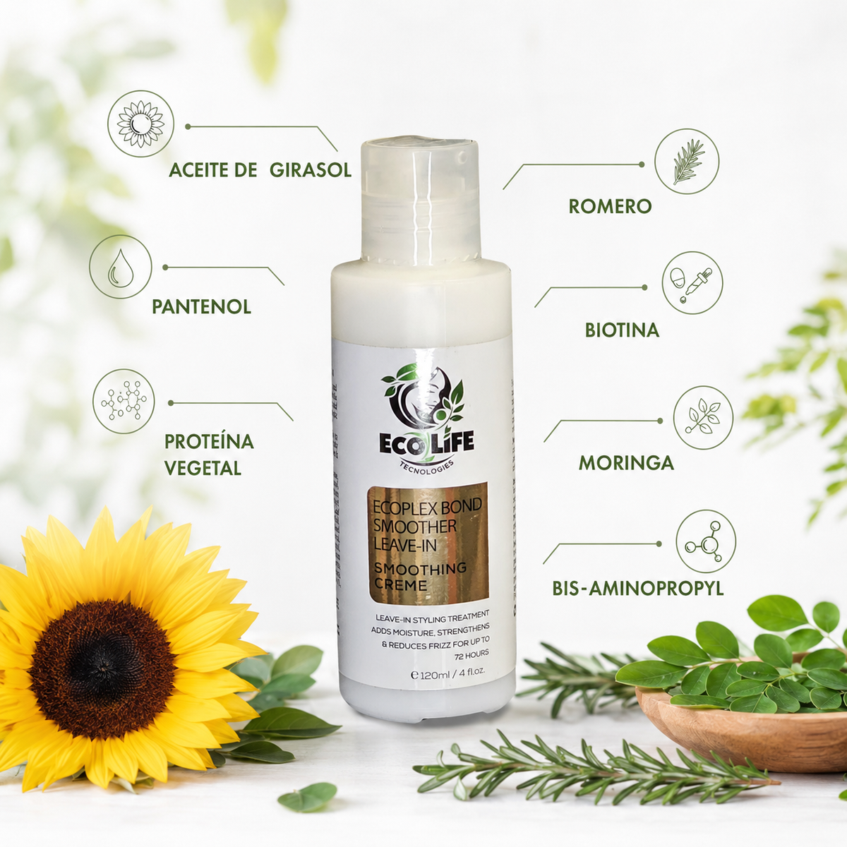 ✨ Ecolife ECOPLEX Bond Smoother Leave-In Anti-Frizz 4 oz