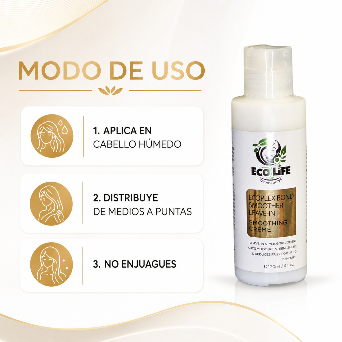 ✨ Ecolife ECOPLEX Bond Smoother Leave-In Anti-Frizz 4 oz