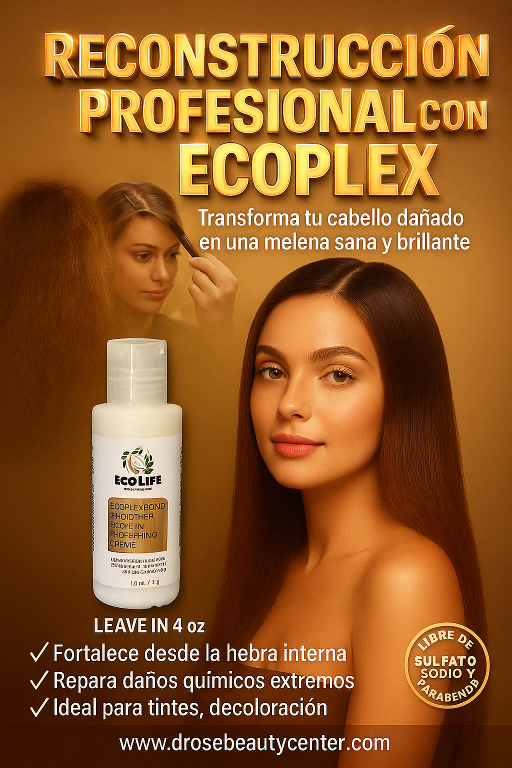 ✨ ECOPLEX Leave-In 4oz | Bond Smoother: Adiós Frizz hasta por 72 Horas
