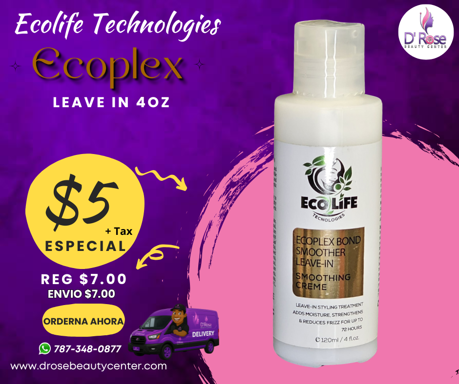 ✨ ECOPLEX Leave-In 4oz | Bond Smoother: Adiós Frizz hasta por 72 Horas