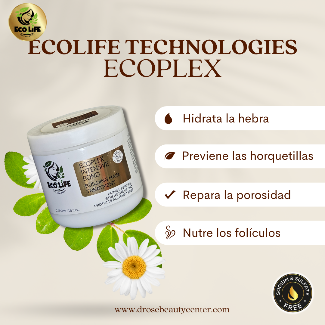Ecolife Technologies - ECOPLEX Intensive Bond Mascarilla Reconstructora 16oz | Hidratación y Reparación Profunda