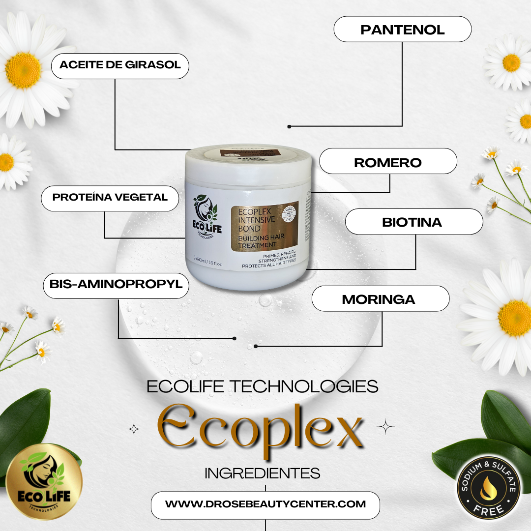 Ecolife Technologies - ECOPLEX Intensive Bond Mascarilla Reconstructora 16oz | Hidratación y Reparación Profunda