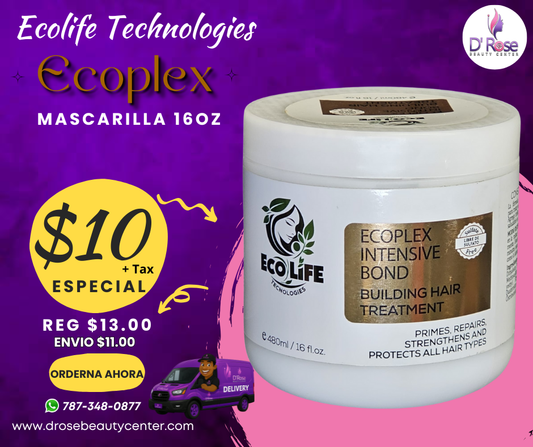 Ecolife Technologies - ECOPLEX Intensive Bond Mascarilla Reconstructora 16oz | Hidratación y Reparación Profunda