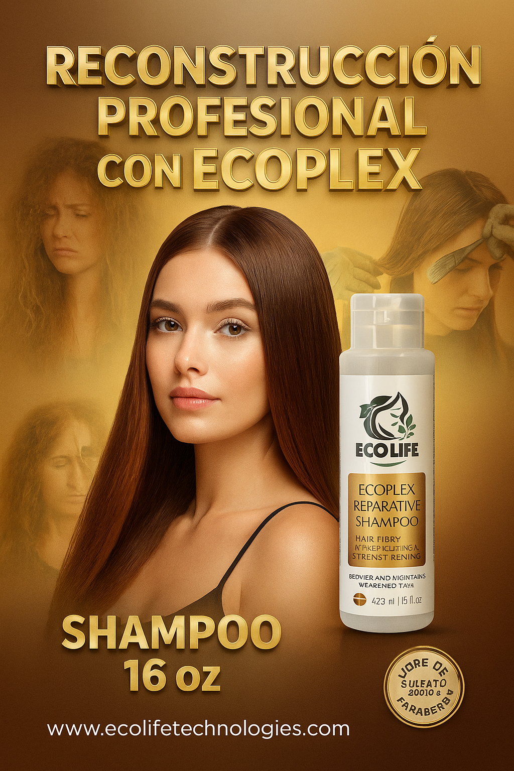 ⭐ ECOLIFE TECHNOLOGIES – ECOPLEX REPARATIVE SHAMPOO 16oz ⭐