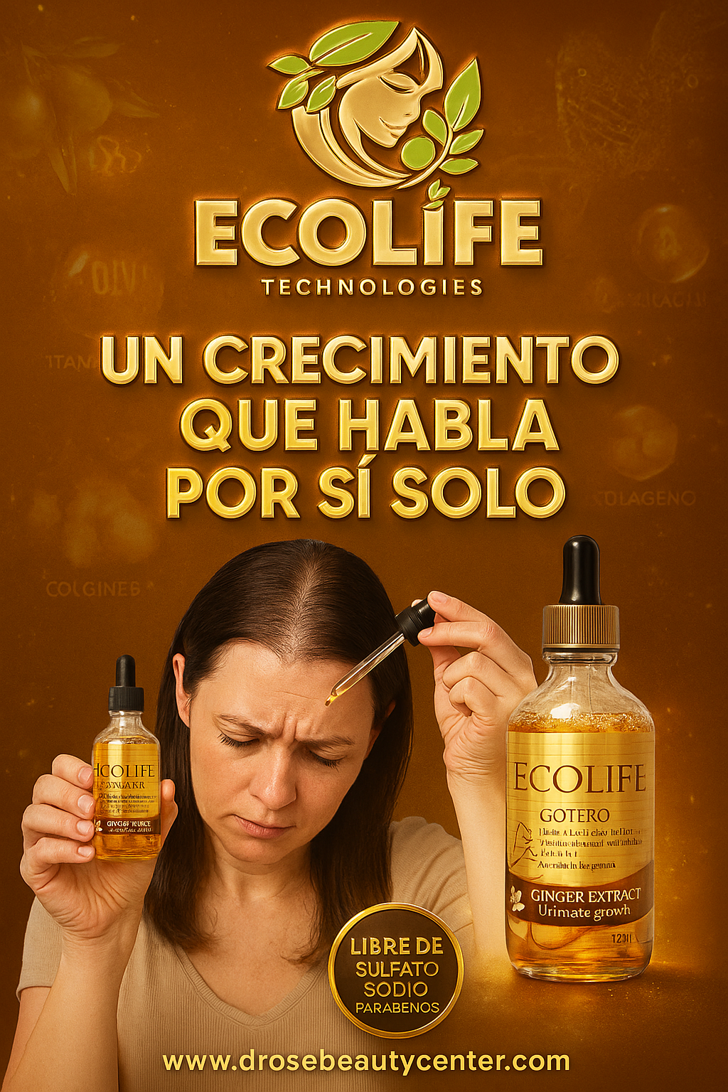 ECOLIFE TECHNOLOGIES – GINGER EXTRACT Gotero Anti-Caída 4oz • ETGEGA4