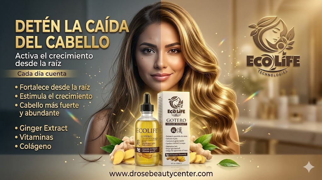 🌿🔥 GOTERO ANTICAÍDA ECOLIFE GINGER EXTRACT 4oz – CRECIMIENTO ACELERADO + FORTALECIMIENTO INTENSIVO 💆‍♀️✨