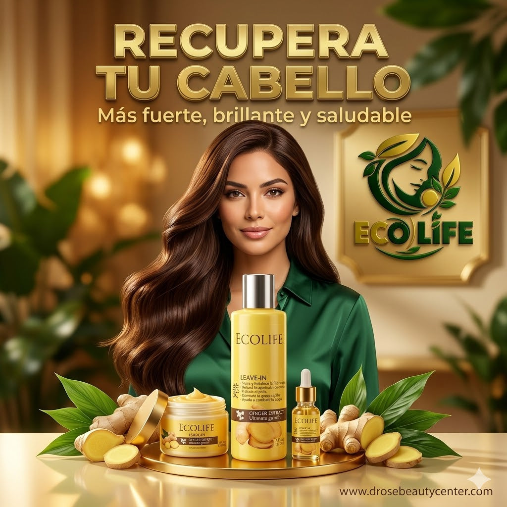 🌿✨ LEAVE-IN ANTICAÍDA ECOLIFE GINGER EXTRACT 4oz – HIDRATACIÓN + CRECIMIENTO + PROTECCIÓN CAPILAR 💆‍♀️🔥