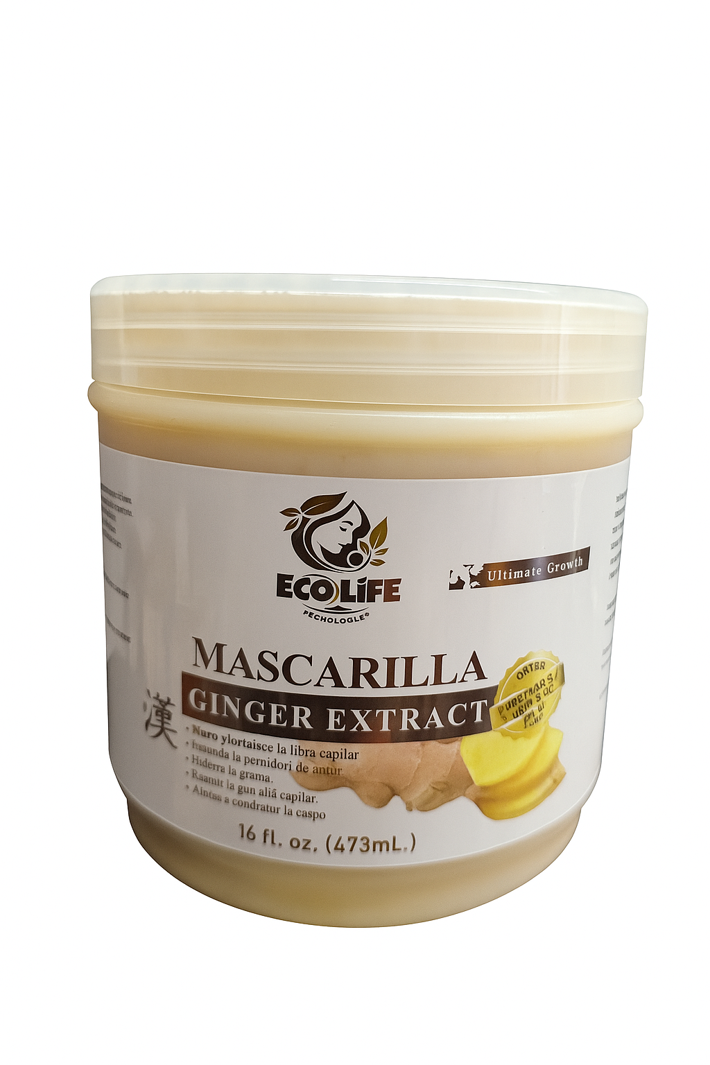 🌿✨ MASCARILLA ANTICAÍDA ECOLIFE GINGER EXTRACT 16oz – HIDRATACIÓN INTENSIVA + CRECIMIENTO + REPARACIÓN PROFUNDA 💆‍♀️🔥