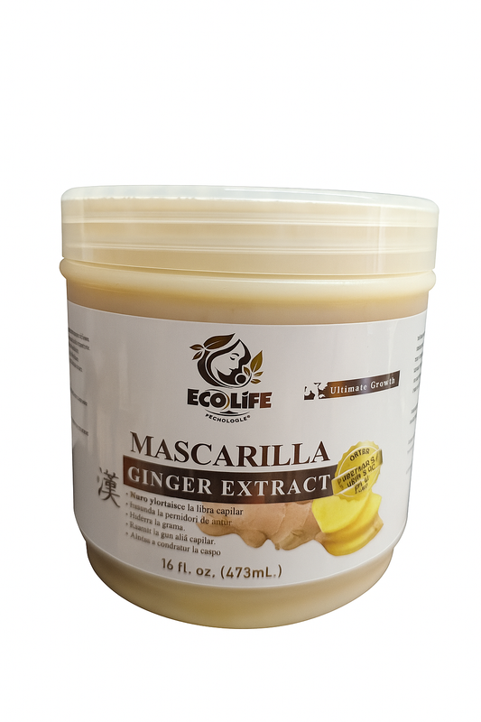 🌿✨ MASCARILLA ANTICAÍDA ECOLIFE GINGER EXTRACT 16oz – HIDRATACIÓN INTENSIVA + CRECIMIENTO + REPARACIÓN PROFUNDA 💆‍♀️🔥