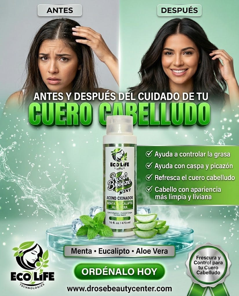 ECOLIFE TECHNOLOGIES Kool Breeze Mint Acondicionador 16oz / 473ml – Menta, Eucalipto y Aloe Vera