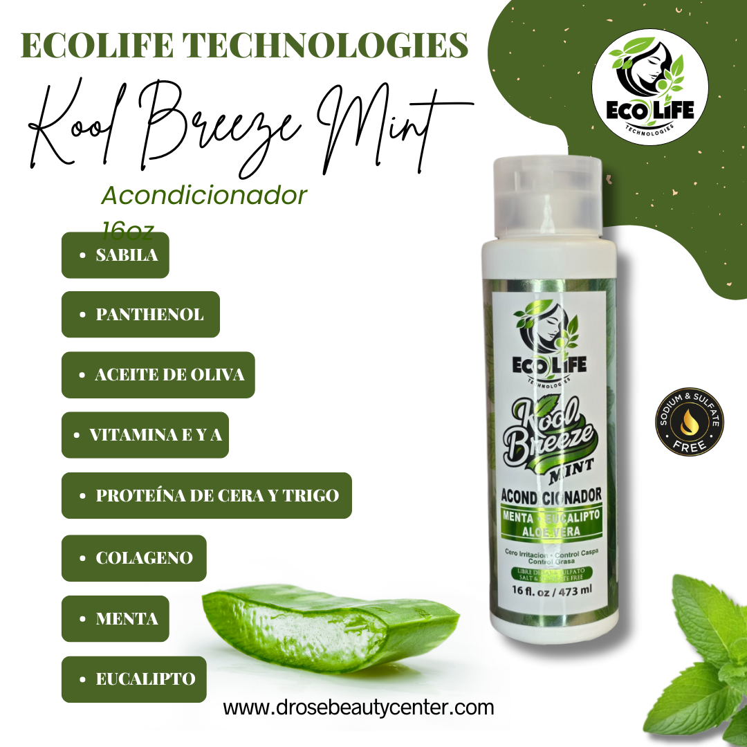 🌿 ECOLIFE TECHNOLOGIES Kool Breeze Mint – ACONDICIONADOR GALÓN 128oz