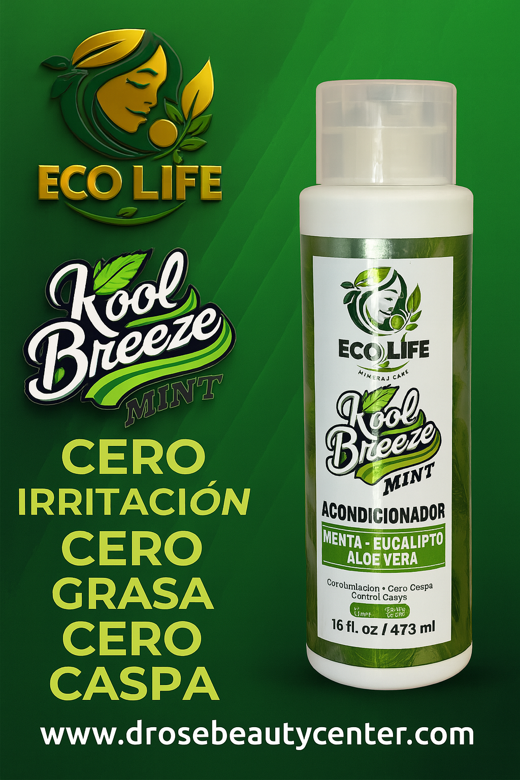 ECOLIFE TECHNOLOGIES KOOL BREEZE MINT ACONDICIONADOR 16OZ – ETKBMA16