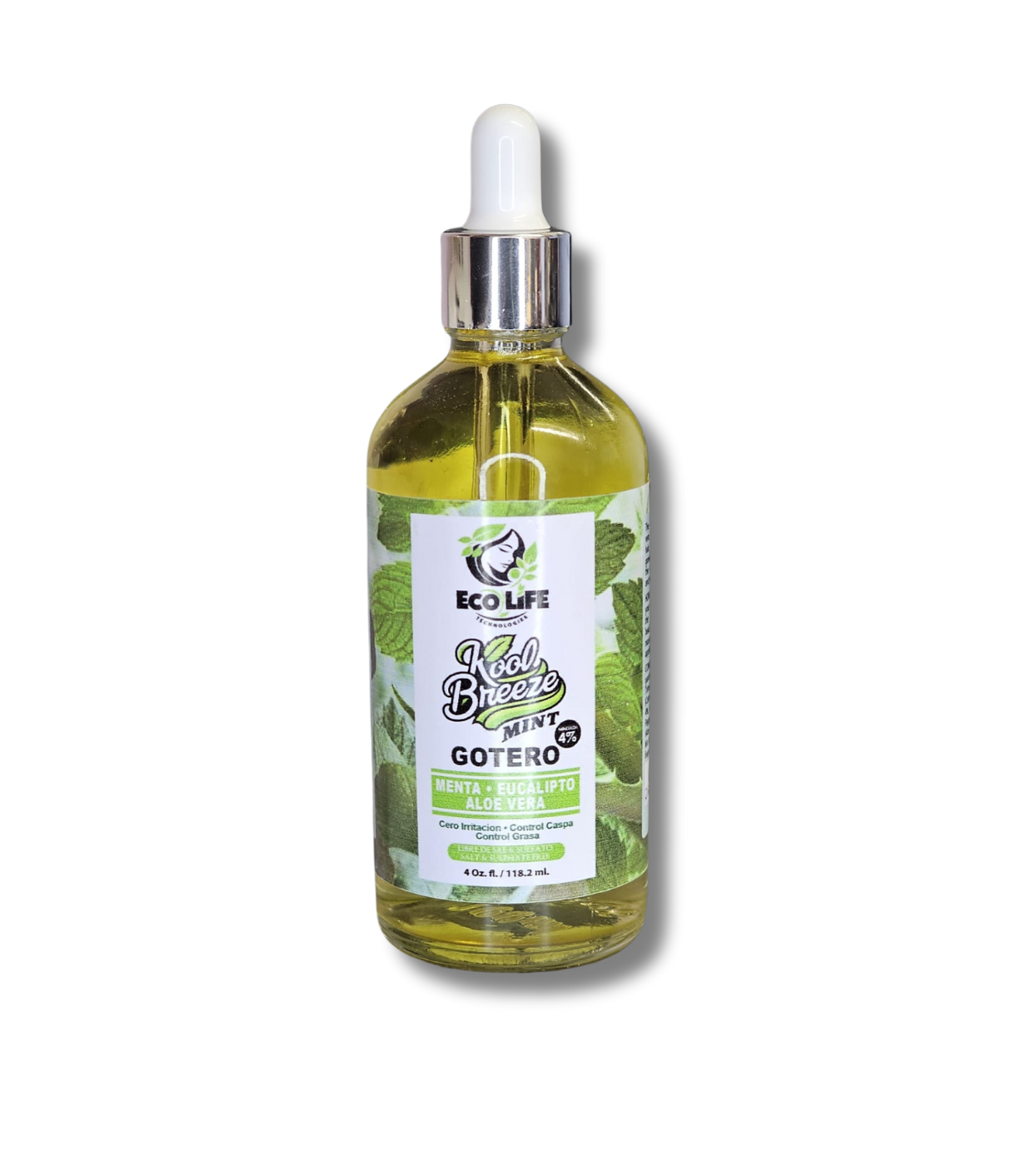 🌿 KOOL BREEZE MINT – Gotero Anti-Caída 4oz con Minoxidil 4% | Ecolife Technologies