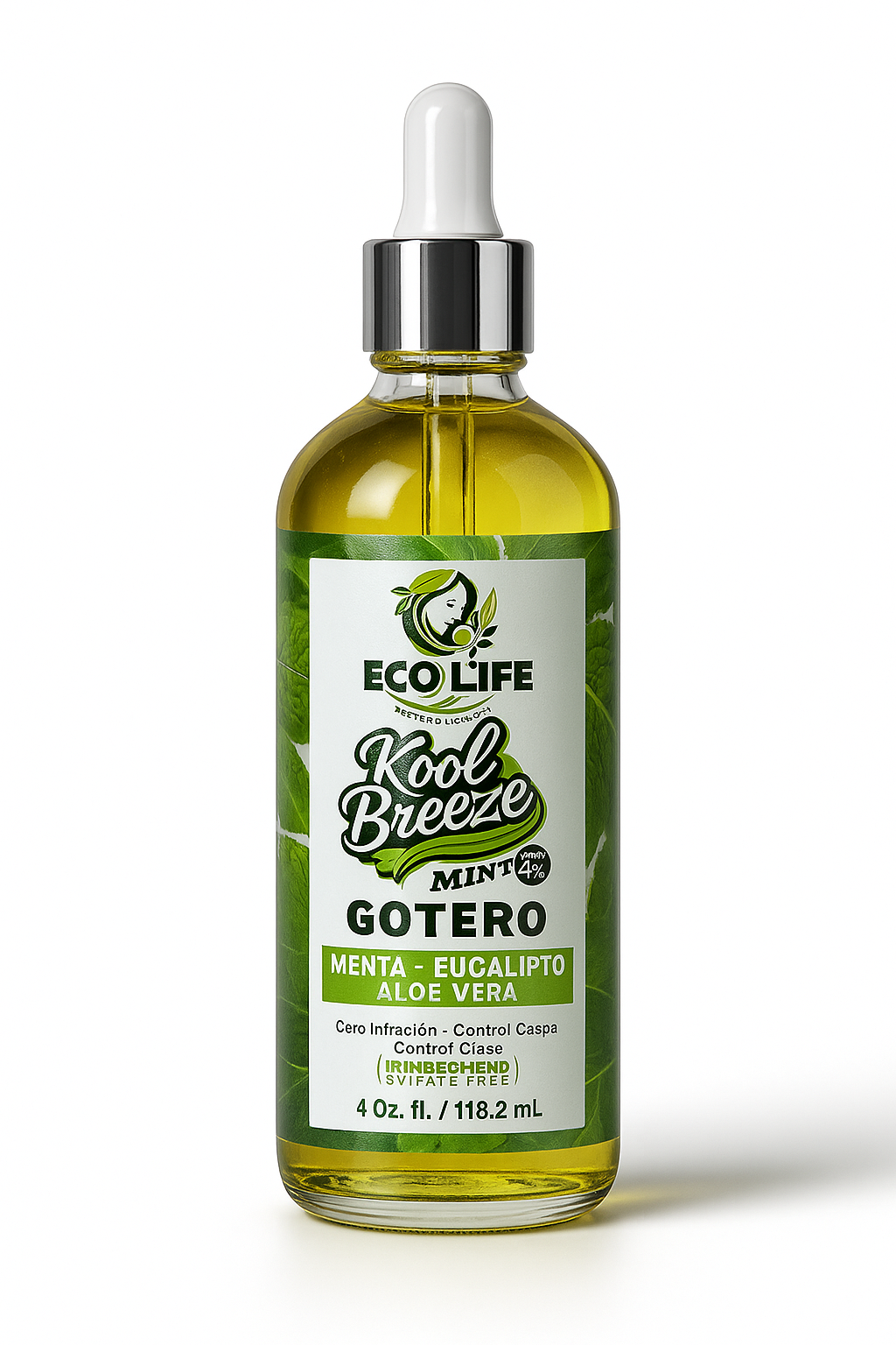 🌿 KOOL BREEZE MINT – Gotero Anti-Caída 4oz con Minoxidil 4% | Ecolife Technologies