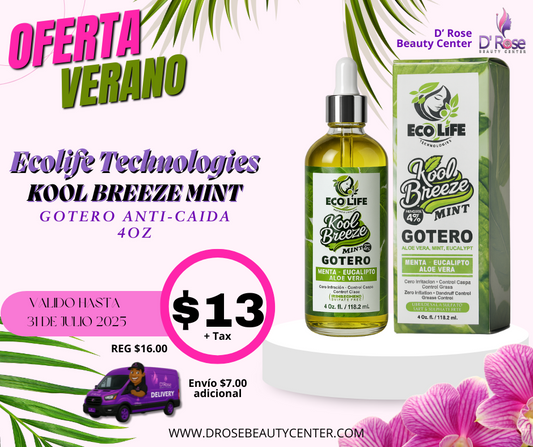 🌿 KOOL BREEZE MINT – Gotero Anti-Caída 4oz con Minoxidil 4% | Ecolife Technologies