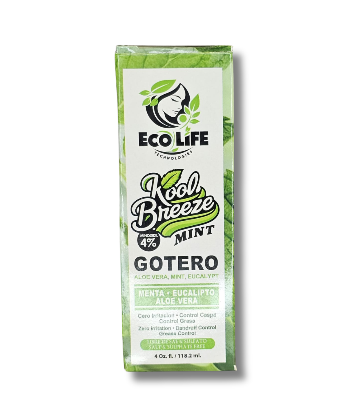 🌿 KOOL BREEZE MINT – Gotero Anti-Caída 4oz con Minoxidil 4% | Ecolife Technologies
