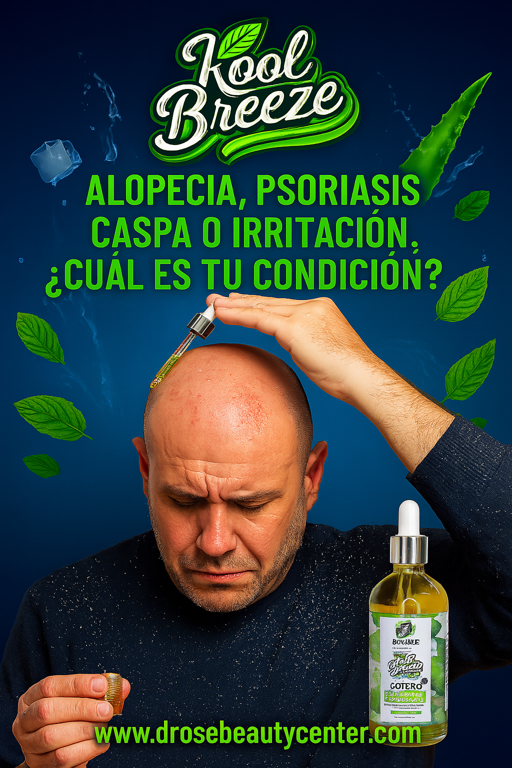 🌿 KOOL BREEZE MINT – Gotero Anti-Caída 4oz con Minoxidil 4% | Ecolife Technologies