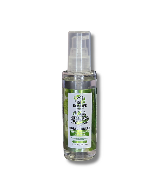 Ecolife Technologies Kool Breeze Mint Gotas de Brillo 2oz ETKBMGB2 – Brillo Capilar con Menta, Eucalipto y Aloe Vera
