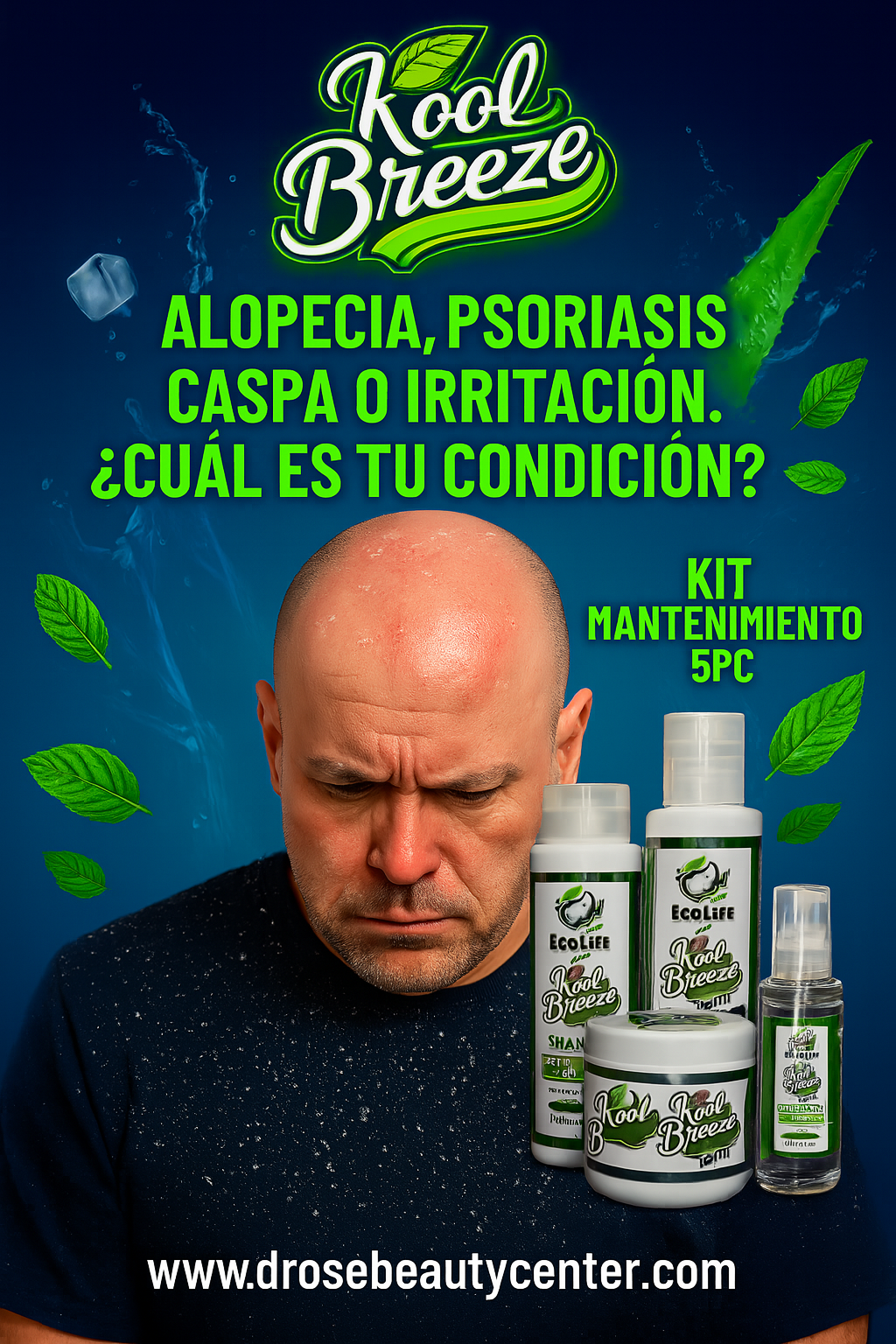 🌿 Ecolife Technologies – Kool Breeze Mint Kit de Mantenimiento 5pc