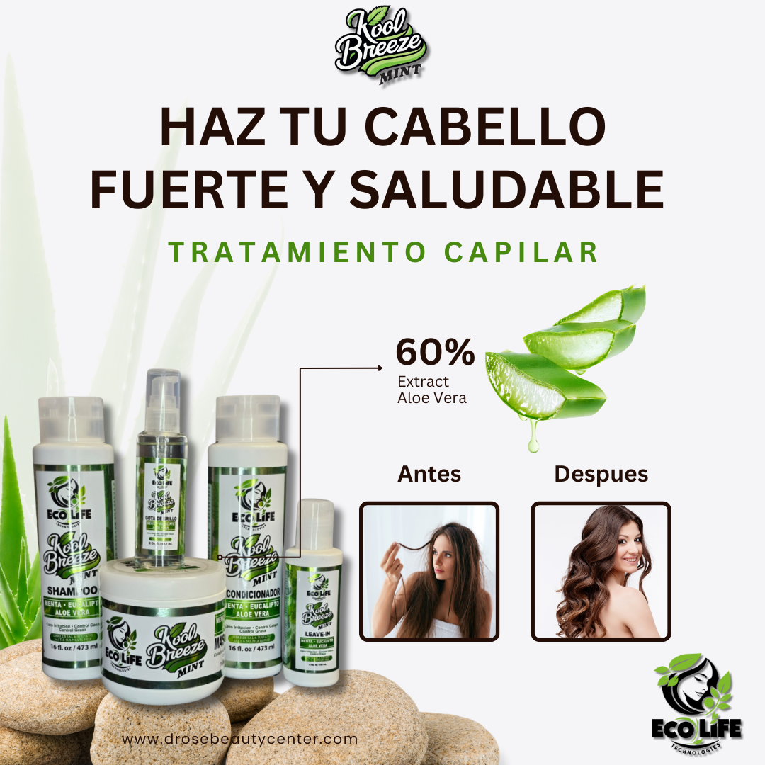 🧊 Mascarilla Capilar Kool Breeze Mint 16oz – Refresca, Hidrata y Repara con Menta, Sábila y Eucalipto