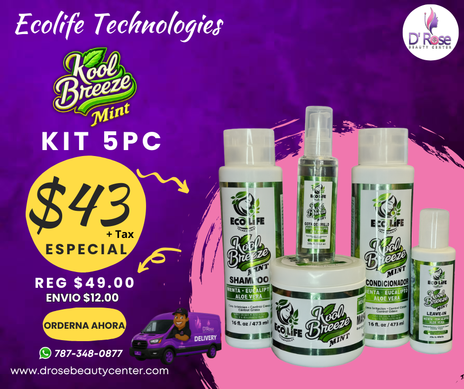 🌿 Ecolife Technologies – Kool Breeze Mint Kit Profesional 5PC