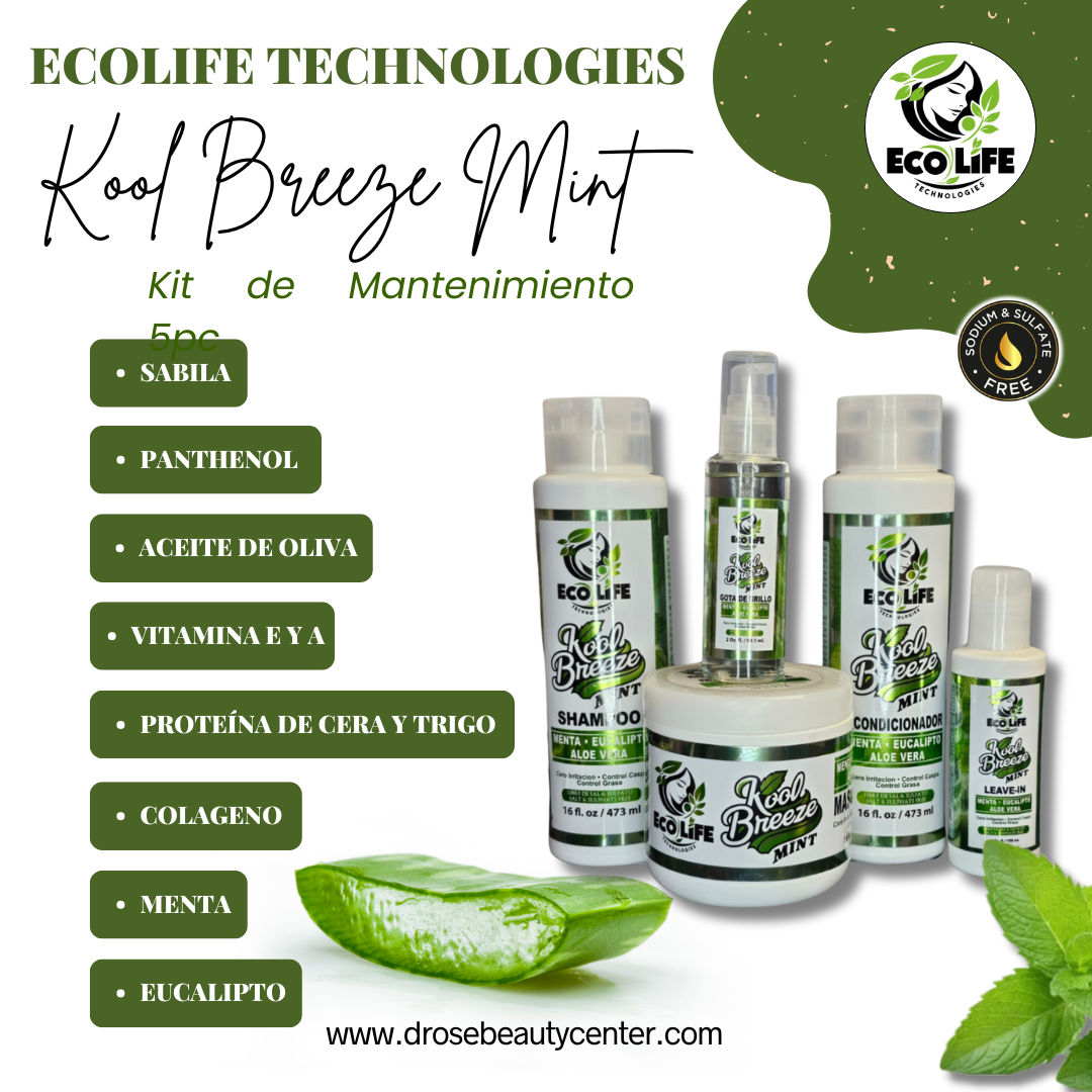 🌿 Ecolife Technologies – Kool Breeze Mint Kit de Mantenimiento 5pc