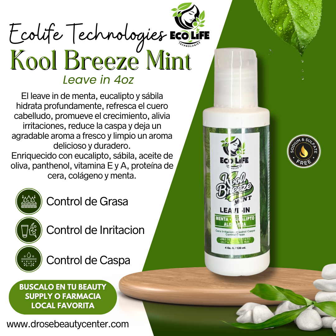 🌿 ECOLIFE TECHNOLOGIES KOOL BREEZE MINT LEAVE IN 4OZ