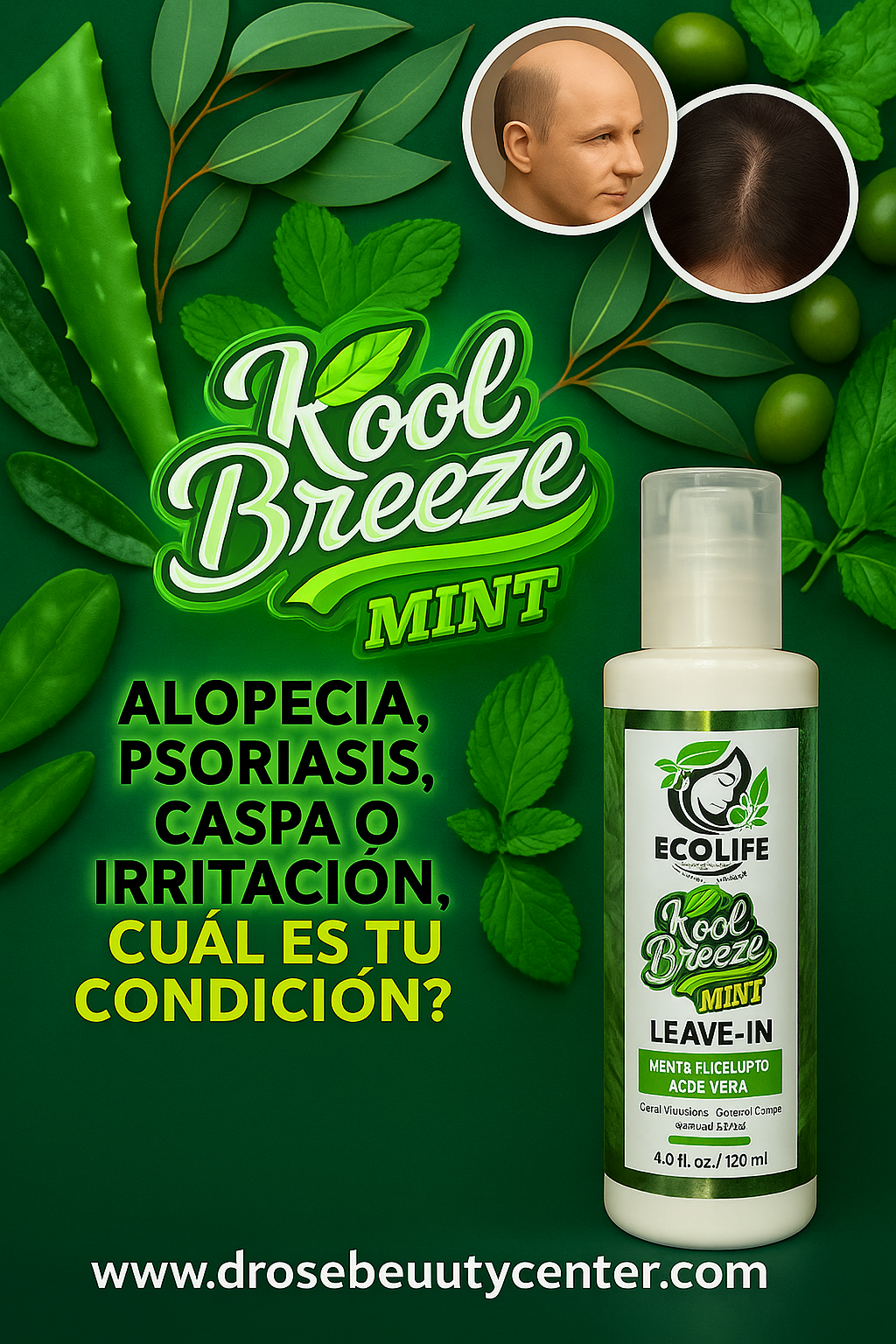 🌿 ECOLIFE TECHNOLOGIES KOOL BREEZE MINT LEAVE IN 4OZ