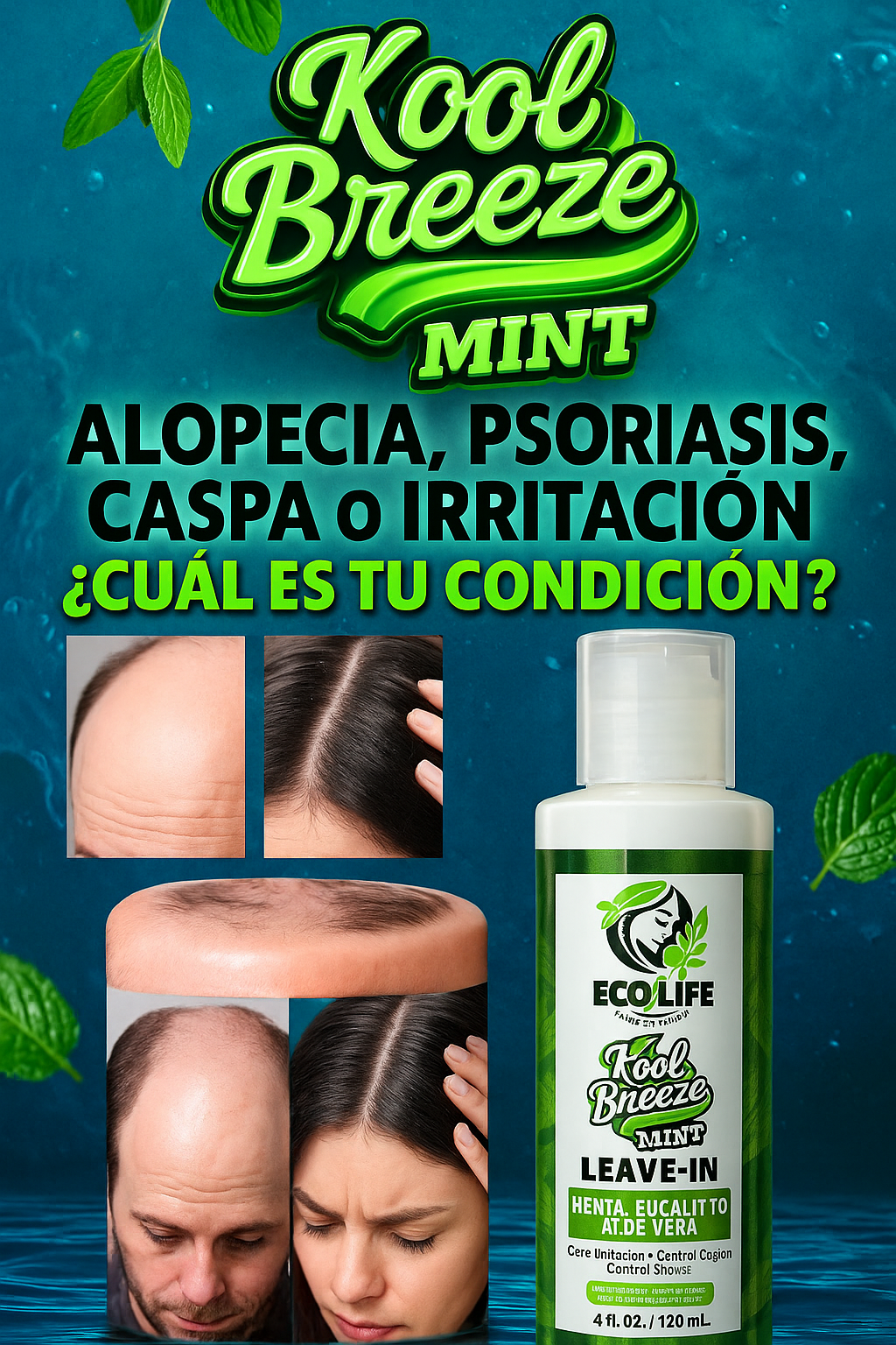 🌿 ECOLIFE TECHNOLOGIES KOOL BREEZE MINT LEAVE IN 4OZ