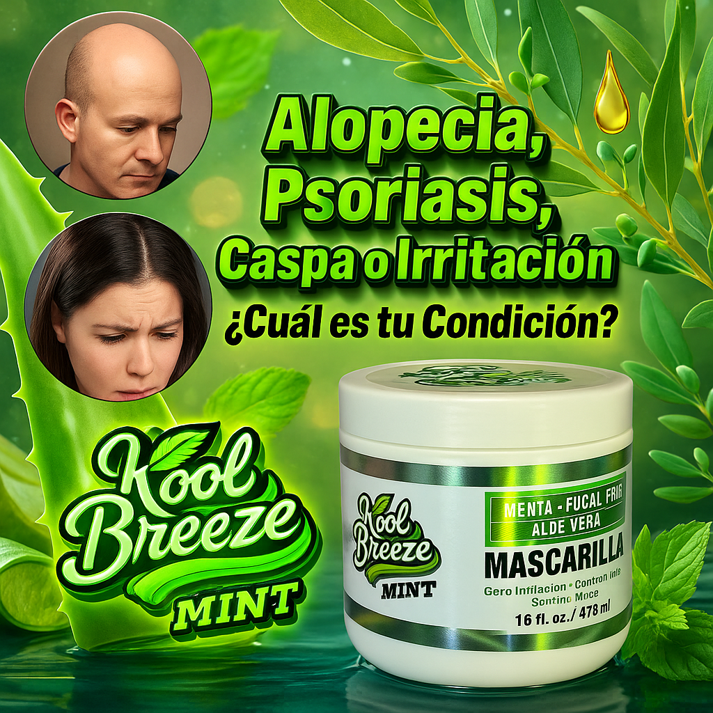 🧊 Mascarilla Capilar Kool Breeze Mint 16oz – Refresca, Hidrata y Repara con Menta, Sábila y Eucalipto