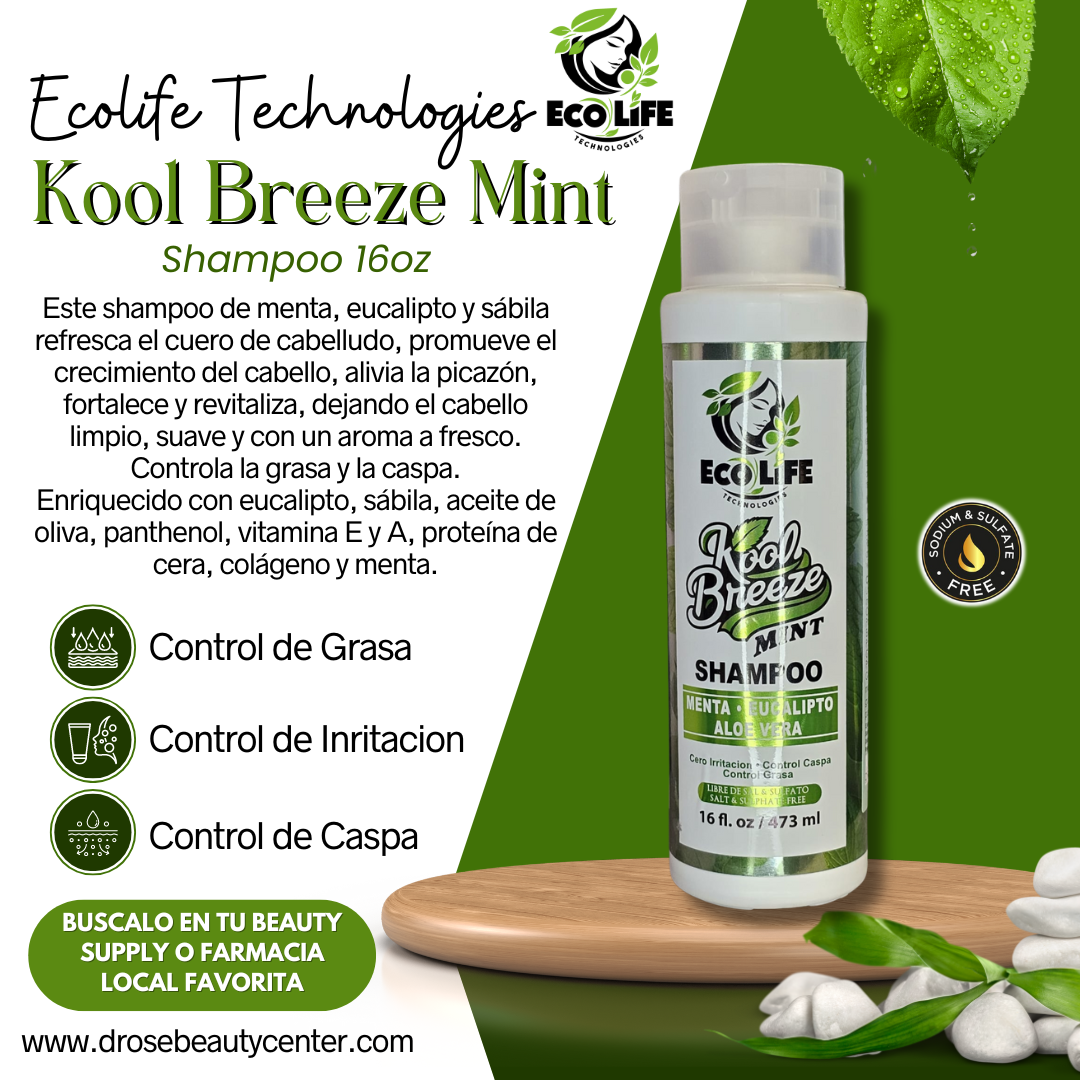 🌿 KOOL BREEZE MINT SHAMPOO 16oz – ECOLIFE TECHNOLOGIES