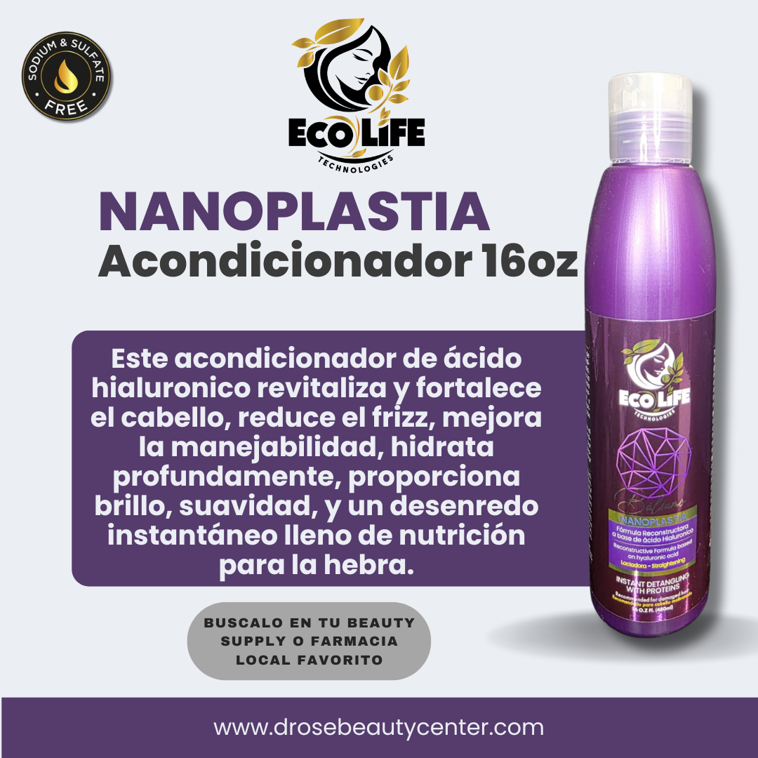 🌿 ECOLIFE TECHNOLOGIES Nanoplastia Acondicionador 16oz