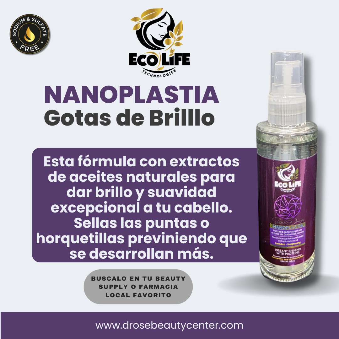 ✨ ECOLIFE TECHNOLOGIES NANOPLASTIA GOTAS DE BRILLO 2OZ (ETNGB2) ✨