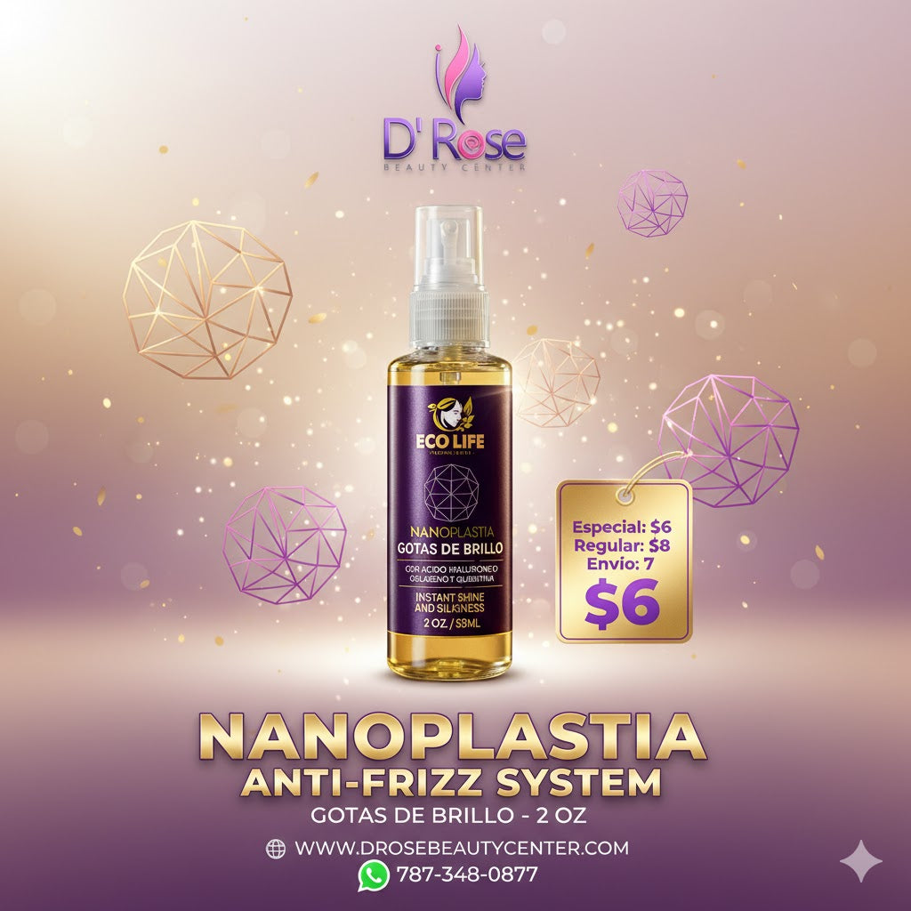 ✨ ECOLIFE TECHNOLOGIES NANOPLASTIA GOTAS DE BRILLO 2OZ (ETNGB2) ✨