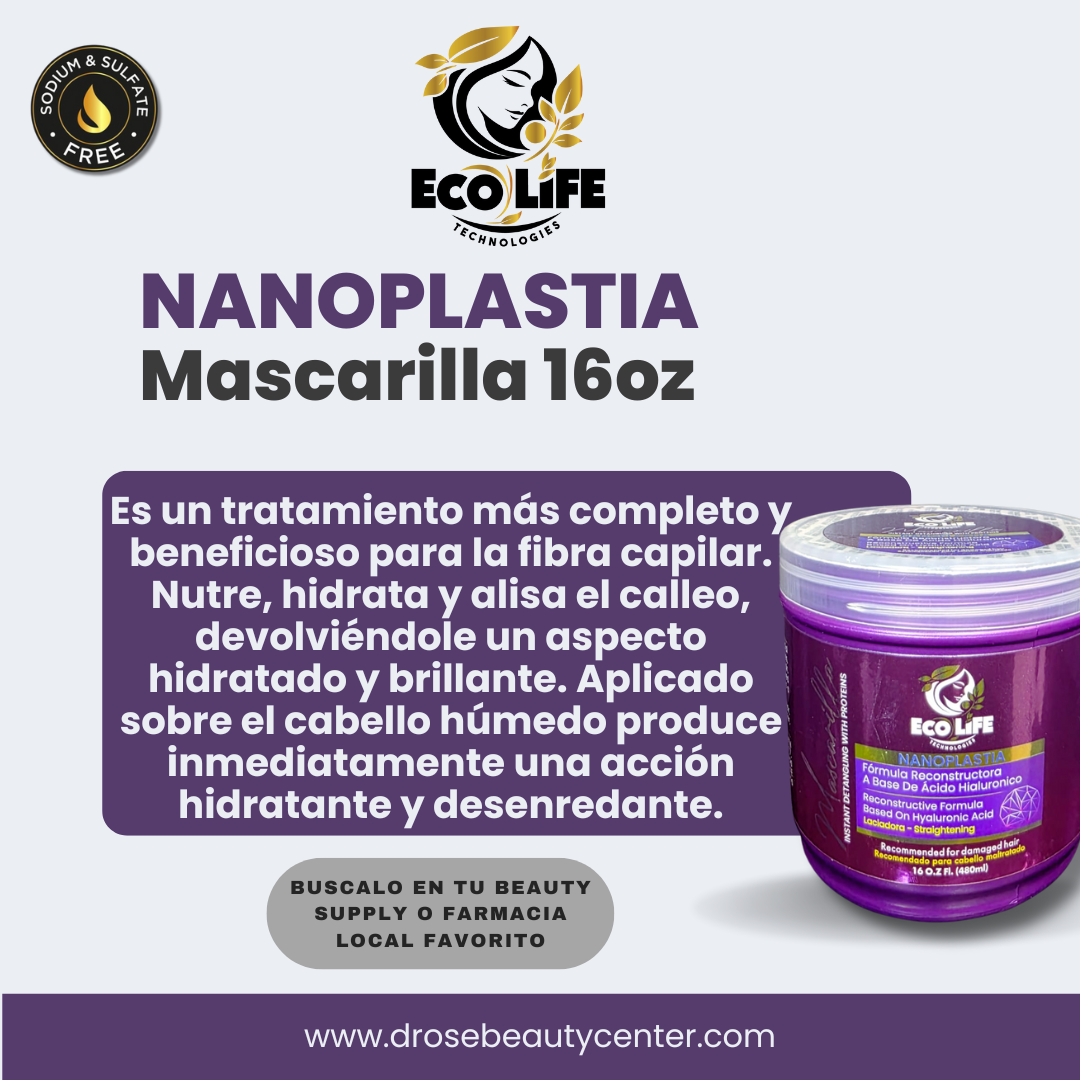 🌟 ECOLIFE TECHNOLOGIES NANOPLASTIA MASCARILLA 16OZ 🌟