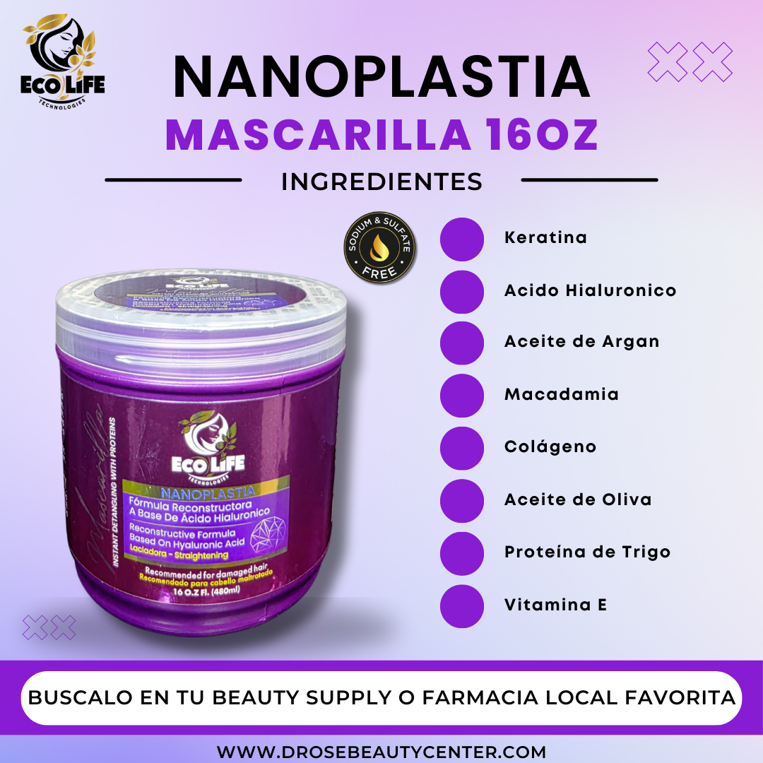 🌟 ECOLIFE TECHNOLOGIES NANOPLASTIA MASCARILLA 16OZ 🌟