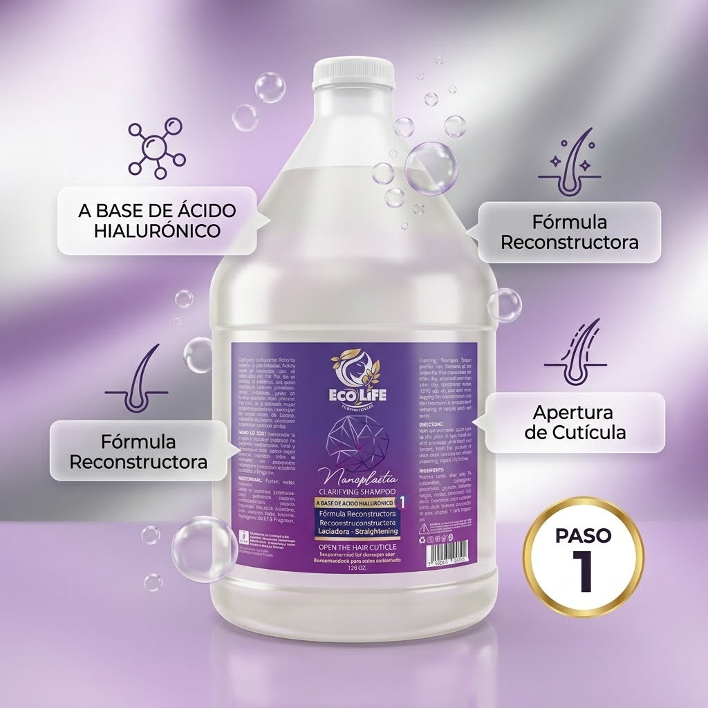 Ecolife Technologies Nanoplastia Shampoo Clarificante ETNSHG 128 oz