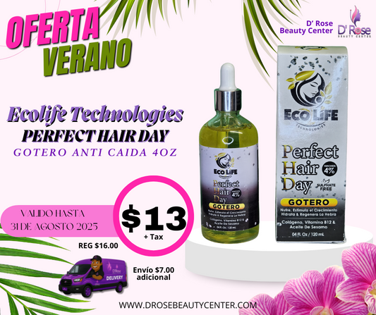 ✨ ECOLIFE TECHNOLOGIES PHD GOTERO ANTICAÍDA 4OZ - MINOXIDIL 4% ✨
