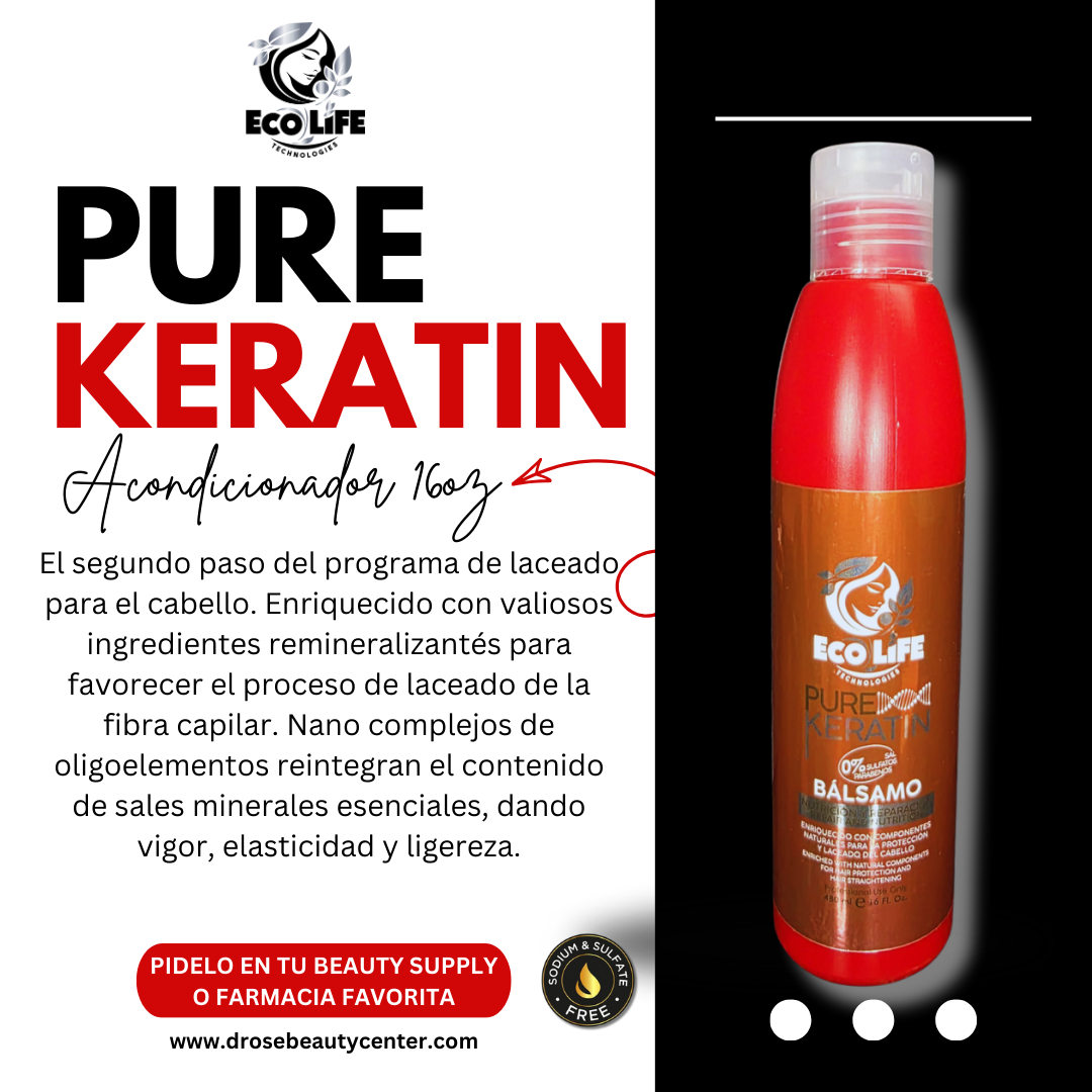 ✨ ECOLIFE TECHNOLOGIES – PURE KERATIN ACONDICIONADOR 16oz