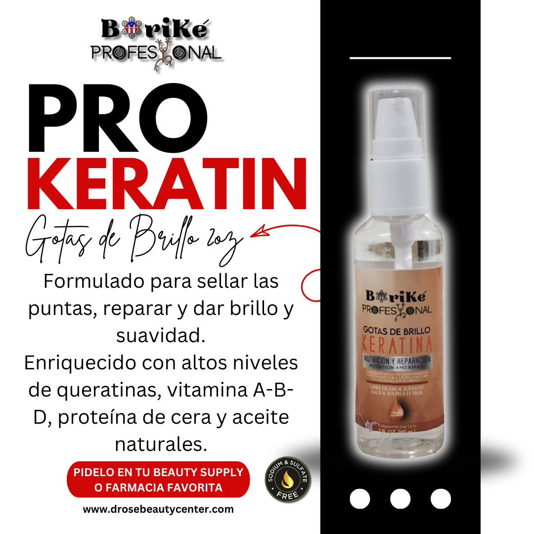 BORIKE PROFESIONAL KERATIN GOTAS DE BRILLO 2OZ BPKGB2