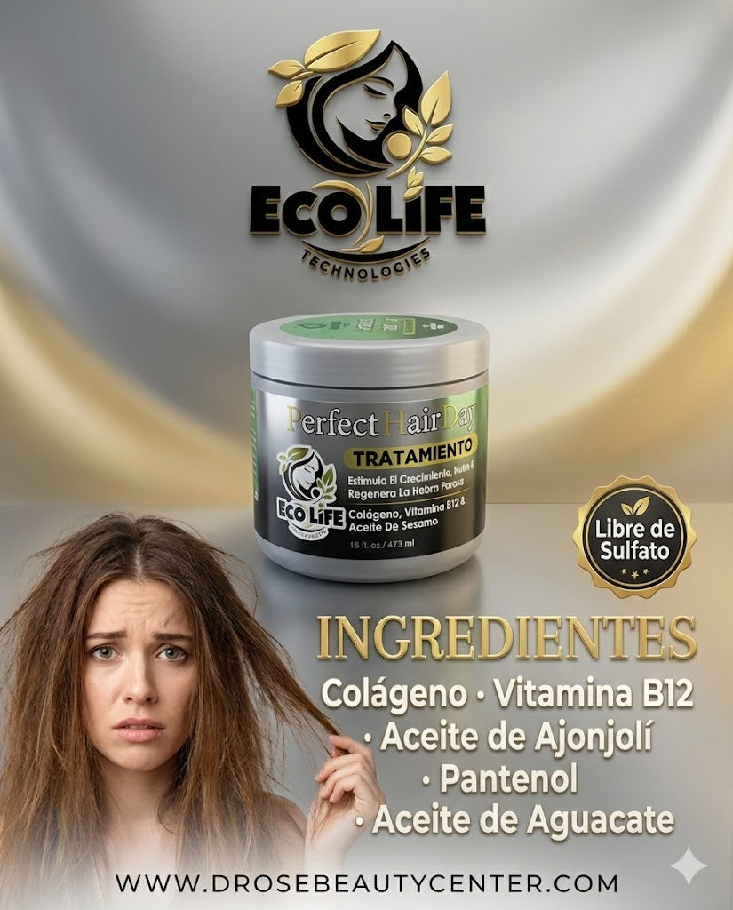 🧴 Ecolife Technologies Perfect Hair Day – Mascarilla Nutritiva 16oz