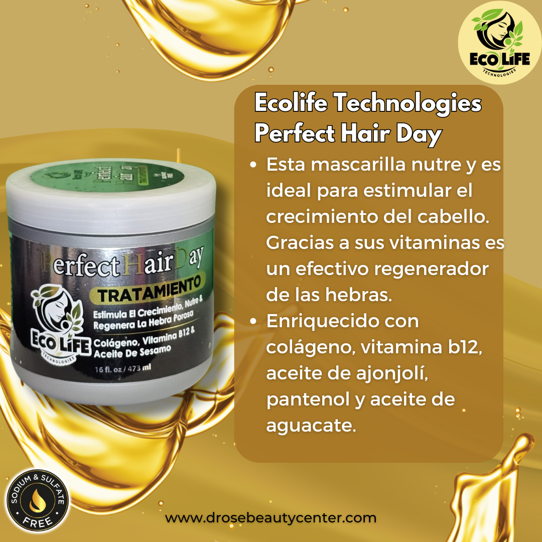 🧴 Ecolife Technologies Perfect Hair Day – Mascarilla Nutritiva 16oz