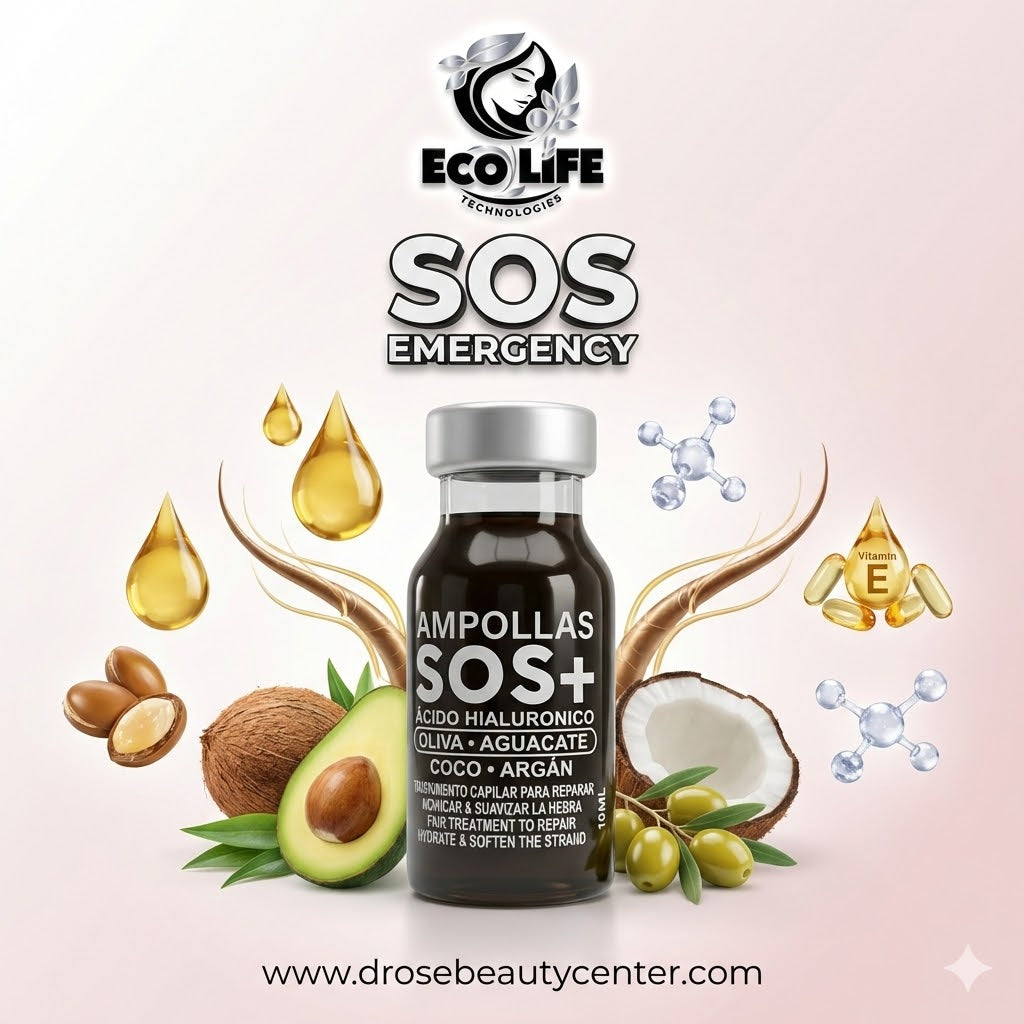 Ecolife Technologies SOS Emergency Ampolla Capilar de Ácido Hialurónico Reparadora Intensiva