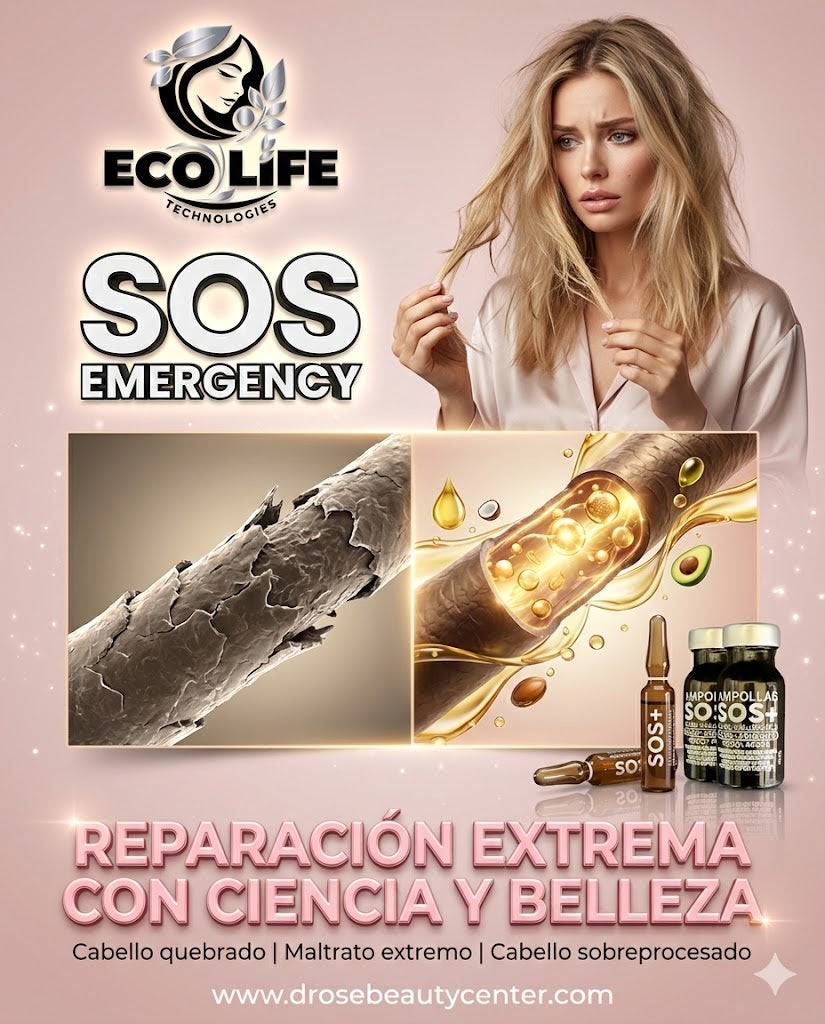 Ecolife Technologies SOS Emergency Ampolla Capilar de Ácido Hialurónico Reparadora Intensiva