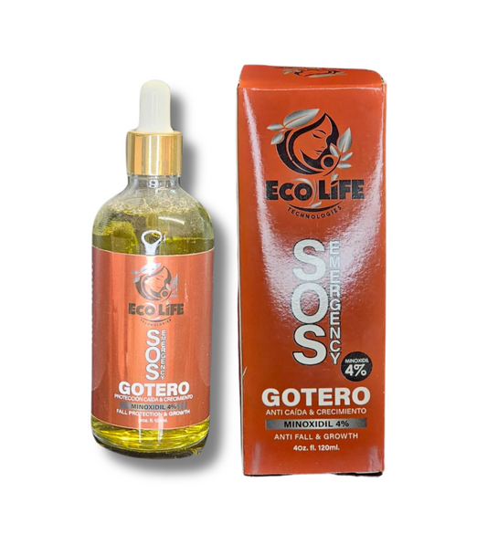 🚨 SOS Emergency Gotero Anticaída y Crecimiento 4 oz con Minoxidil 4% – Reparación Intensiva y Estimulación Capilar | Ecolife Technologies