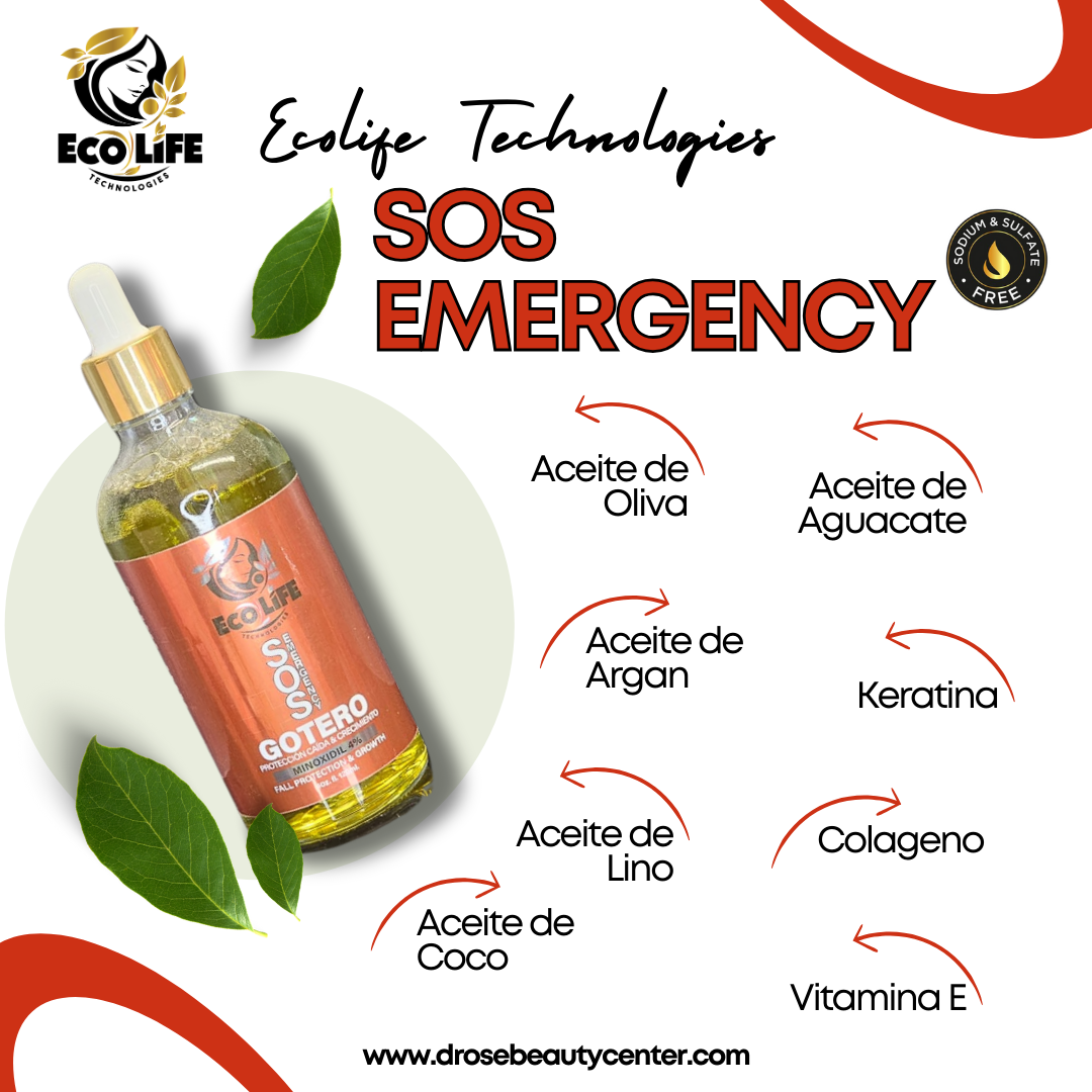 ECOLIFE TECHNOLOGIES – SOS EMERGENCY GOTERO ANTI-CAÍDA Y CRECIMIENTO 4OZ